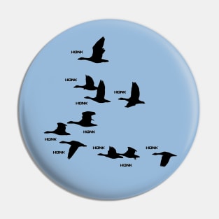 Flock of Geese Honking Pin