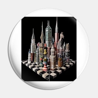 Metropolitan Strategy: Chessboard Cityscape Tee gift Pin