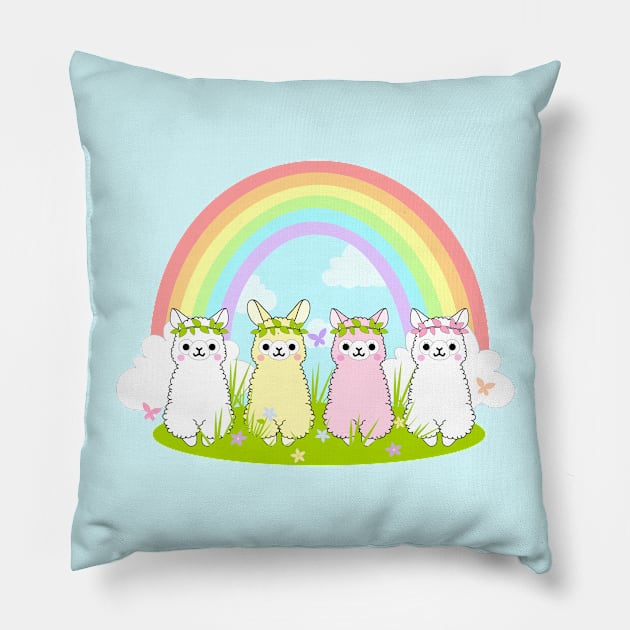 Alpaca Paradise Pillow by rinicake