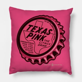 Vintage Texas Pink Soda Bottle Cap Pillow