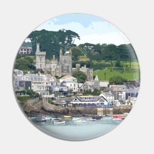 Fowey Cornwall. Cornish gift Kernow Travel location poster, St Austell Pin