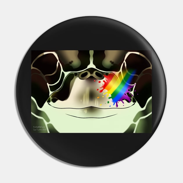 LGBT Pride Sea Turtle Face Pin by KeishaMaKainn