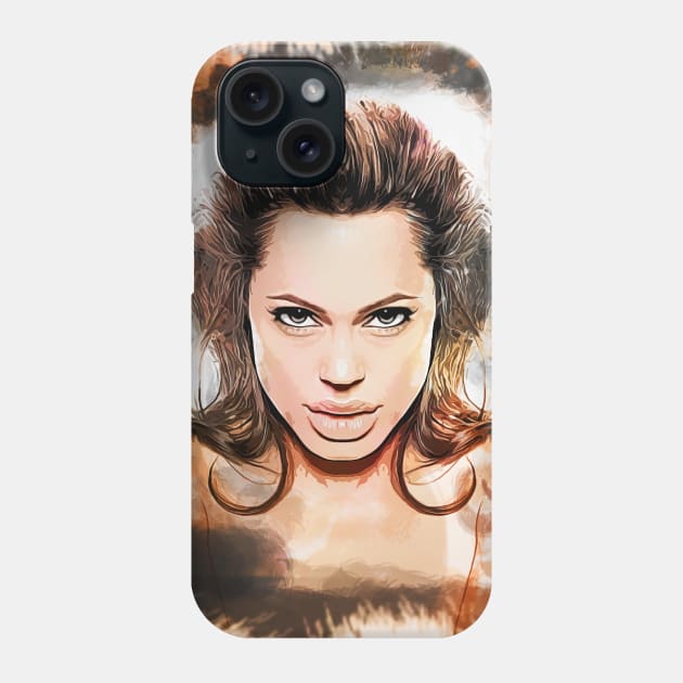 Angelina Jolie - Caricature Phone Case by Naumovski