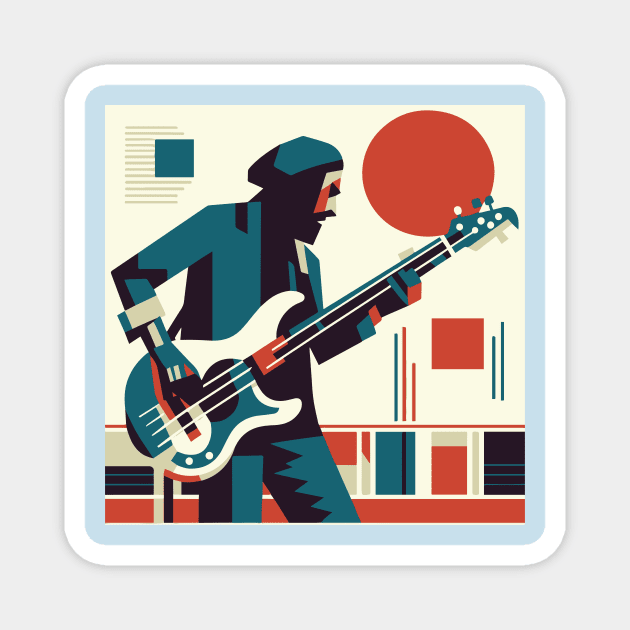 Cubist Bassman Magnet by n23tees