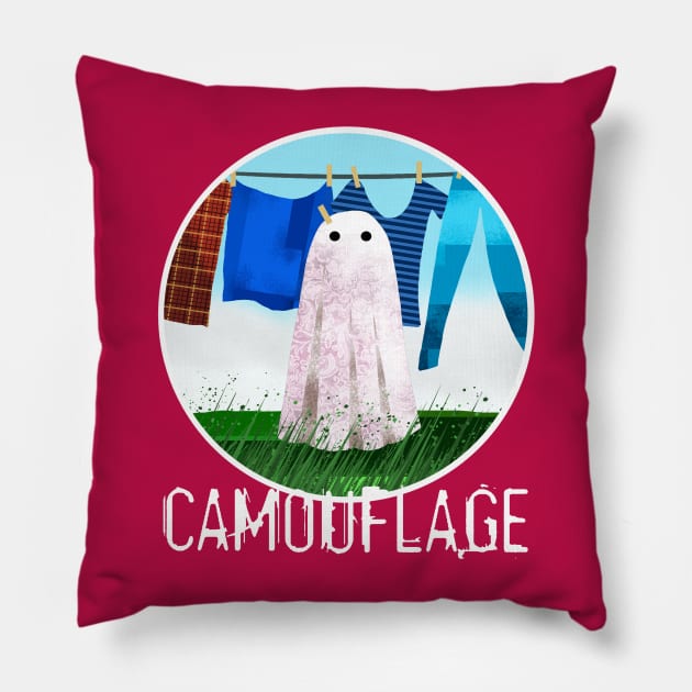 Camouflaged Ghost Pillow by Scratch