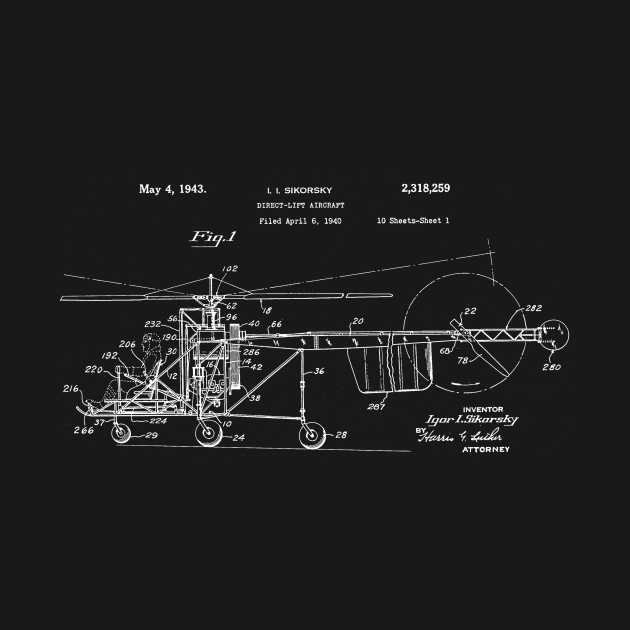 Helicopter Patent Blueprint I I Sikorsky by Rebus28