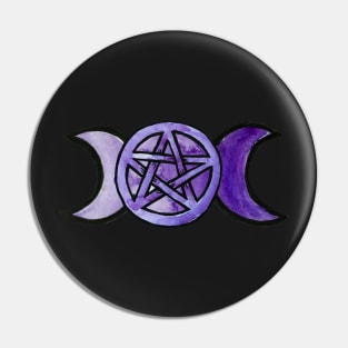 Triple Moon Pentagram Pin