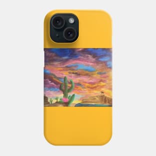 Sunset on a Desert Cactus Flower Phone Case