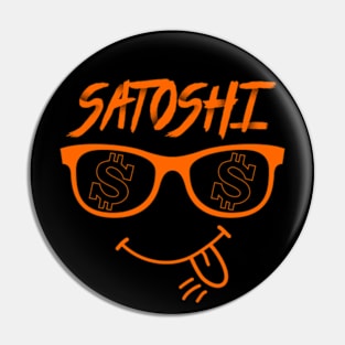 Satoshi Orange Smile Face Pin