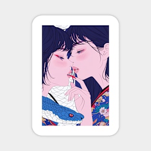 Geisha Lovers and Snake 6908 Magnet