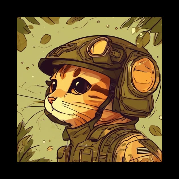 cute solider cat by OWLS store