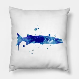 Barracuda Watercolor Painting Pillow