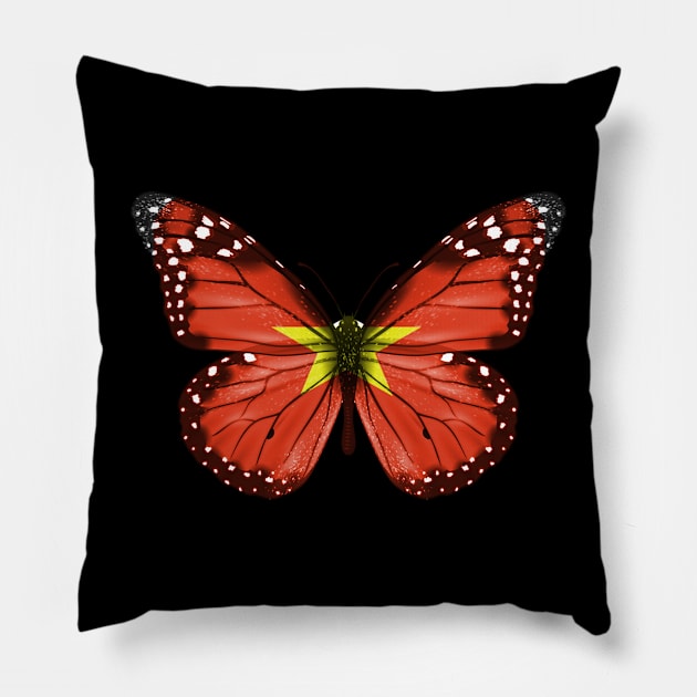 Vietnamese Flag  Butterfly - Gift for Vietnamese From Vietnam Pillow by Country Flags