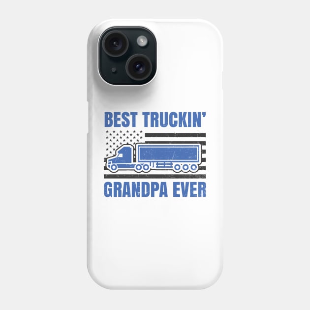 Best Trucking Dad Shirt | Grandpa US American Flag Phone Case by Gawkclothing