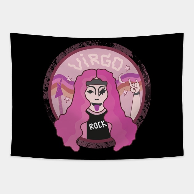 virgo zodiac rock pink Tapestry by Giraroad