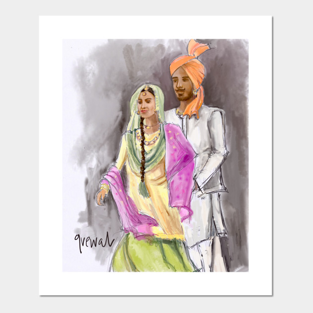 punjabi couple punjabi posters and art prints teepublic punjabi couple