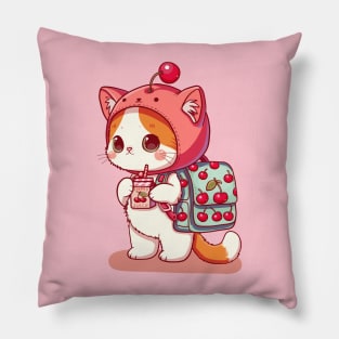 Cherry Kitty Pillow