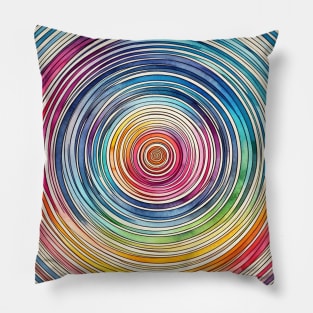 Psychedelic looking abstract illustration of concentric circles Pillow