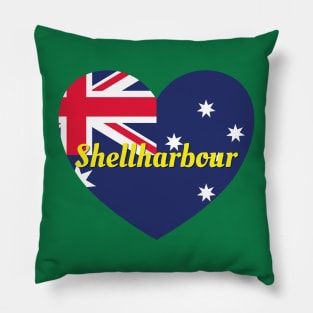 Shellharbour NSW Australia Australian Flag Heart Pillow