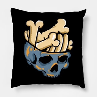 Skull head bone pixel Pillow