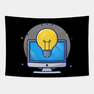 Monitor with lamp cartoon Tapestry