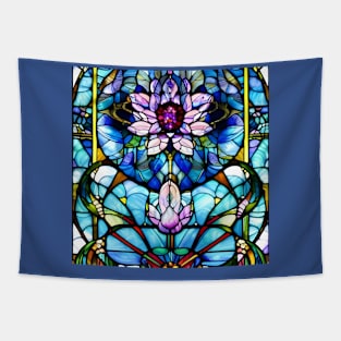 Stained Glass Lotus Flower Tapestry