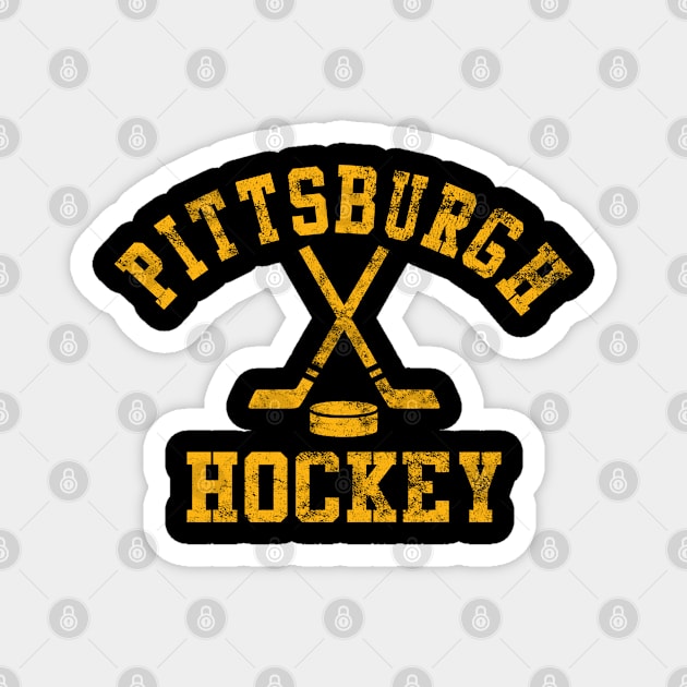 Vintage Pittsburgh Hockey Magnet by tropicalteesshop