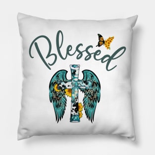 Blessed Sunflower Faith Pillow