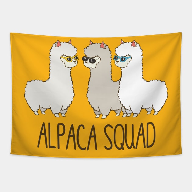 Alpaca Squad, Funny Cute Alpaca Tapestry by Dreamy Panda Designs