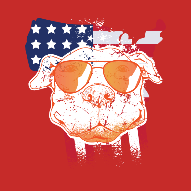 Best Pitbull Dad Ever American Flag by Tailor twist