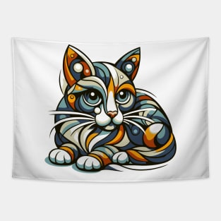 Pop art cat illustration. cubism cat illustration Tapestry