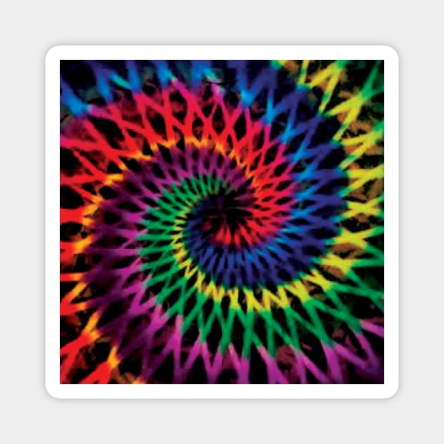 Reverse Spiral Neon Tie Dye Magnet by TrippyTieDyes