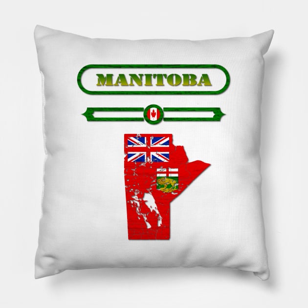 MANITOBA, CANADA, MAP OF MANITOBA. SAMER BRASIL Pillow by Samer Brasil