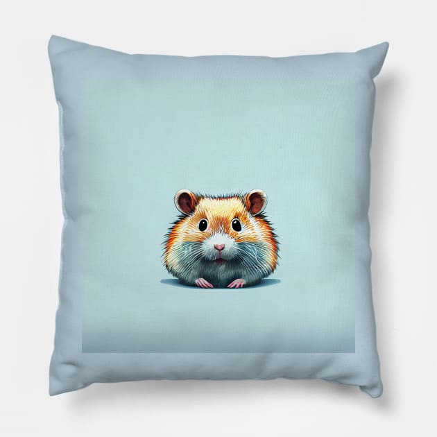 Cute Hamster Pillow by Geminiartstudio