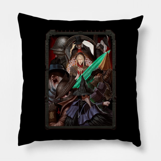 Bloodborne hunters Pillow by Werupz