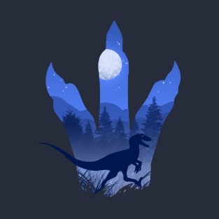 Velociraptor Moon Light Silhouette T-Shirt