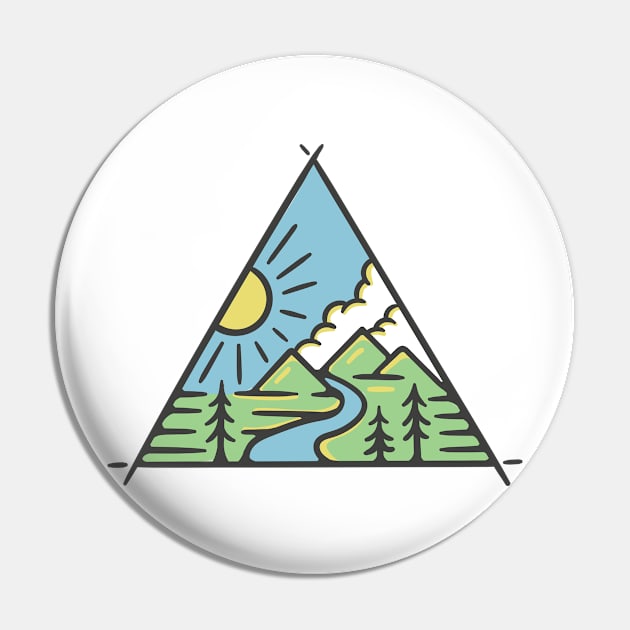 Camping Tent Monoline Pin by Ronos_art