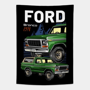 Vintage Bronco Car Tapestry