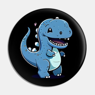 Happy Blue Dinosaur Pin