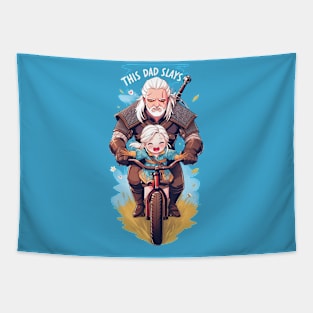 This Dad Slays - Father's Day Gift - Bike Ride - Witcher Tapestry