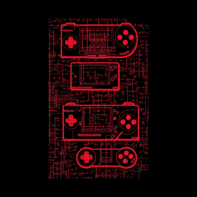 Neon Red handheld Gaming Controller by Trip Tank