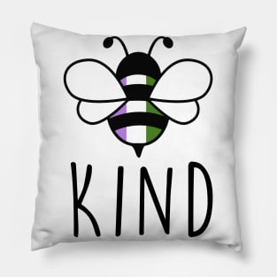 Be Kind Genderqueer Bee Gay Pride LGBT Rainbow Pillow
