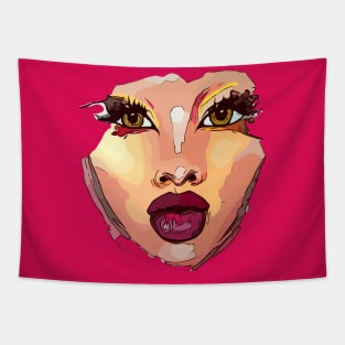 Beauty Queen Face Mask Tapestry