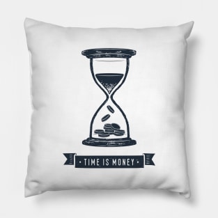 Time Is Money. Motivational Quote.Creative Illustration Pillow