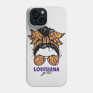 Proud Louisiana Girl Letting My Roots Show // Messy Hair Don't Care Louisiana Tiger Stripes Phone Case