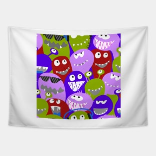 monster fun - red, green, lilac Tapestry