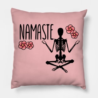 NAMASTE Skeleton Yogist - Flowers Pillow