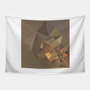 Dark Tan Brown Abstract Low Polygon Background Tapestry