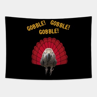 Gobble! Turkey Thanksgiving African Grey Parrot Tapestry