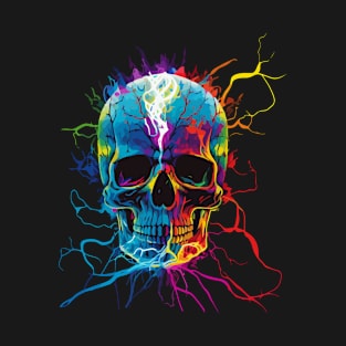 Skull lightning art design T-Shirt